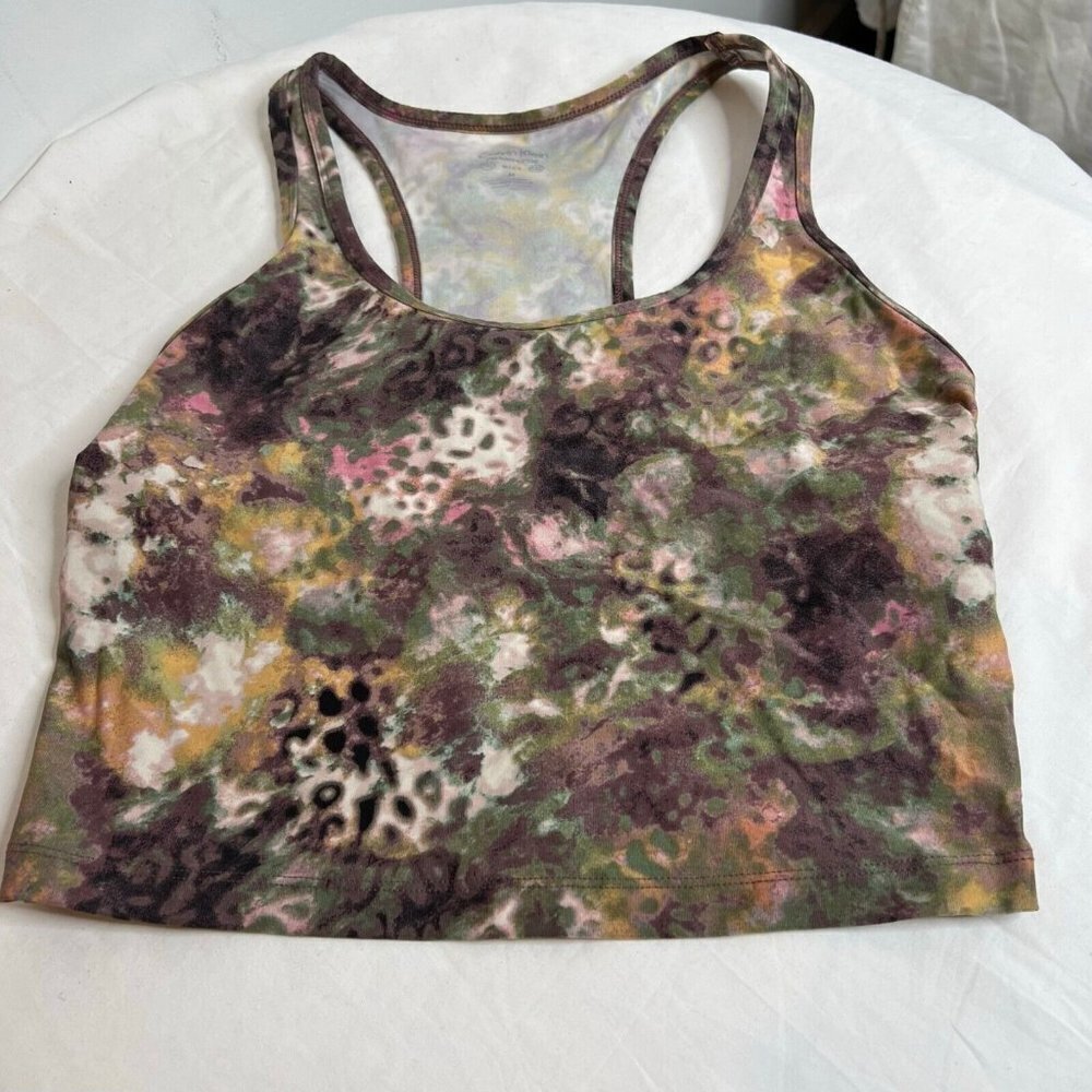 Calvin Klein Performance Womens Printed Racerback Cropped Tank Top Size M